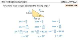05 - Finding missing angles for Year 9 students | PPTX