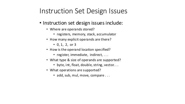 05 Instruction Set Design And Architecture