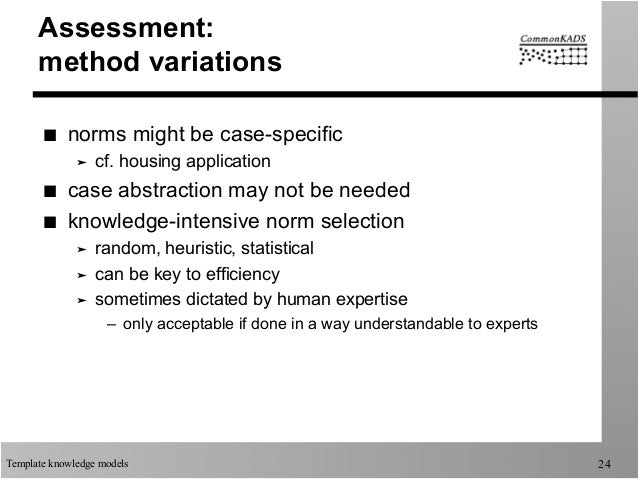 commonkads knowledge model templates
