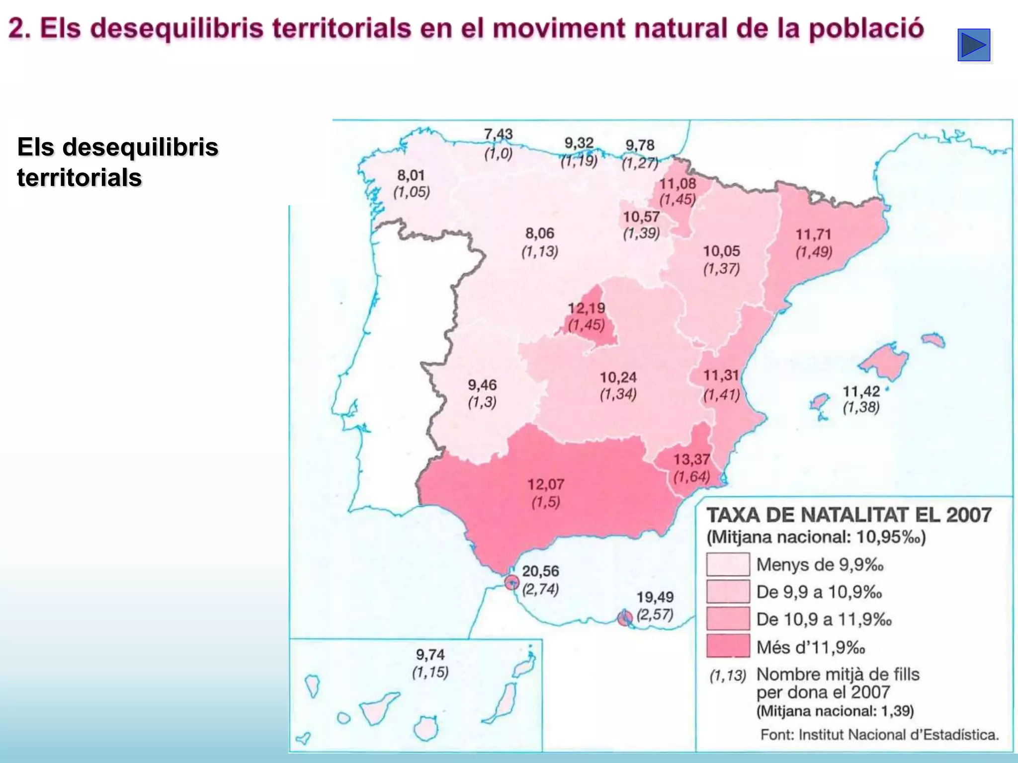 Els desequilibris
territorials
 