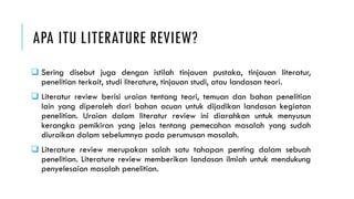 arti dari literature review