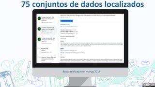 75 conjuntos de dados localizados
Busca realizada em março/2019
 