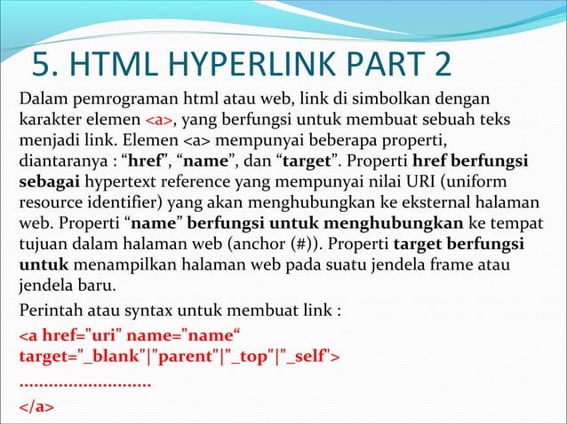 05 materi Hyperlink HTML | PPT