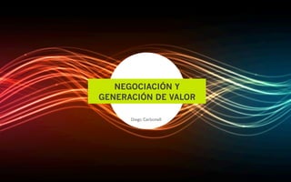 NEGOCIACIÓN Y
GENERACIÓN DE VALOR

      Diego Carbonell
 
