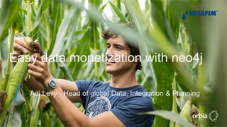 Easy data monetization with neo4j
1
Adi Levy - Head of global Data, Integration & Planning
 