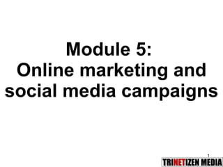 Module 5:  Online marketing and social media campaigns 