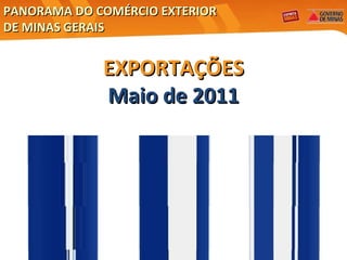 EXPORTAÇÕES Maio de 2011 PANORAMA DO COMÉRCIO EXTERIOR  DE MINAS GERAIS 