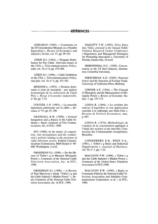 Concentration et pouvoir de marché. La télévision par câble aux États-Unis entre 1984 et 1992