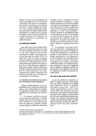 Concentration et pouvoir de marché. La télévision par câble aux États-Unis entre 1984 et 1992