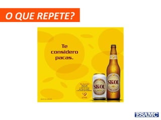 O QUE REPETE?
Rostos em laranja e os
Quadros pretos
 