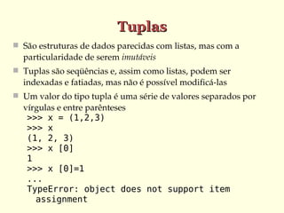 05 programando em python - tuplas e strings | PDF