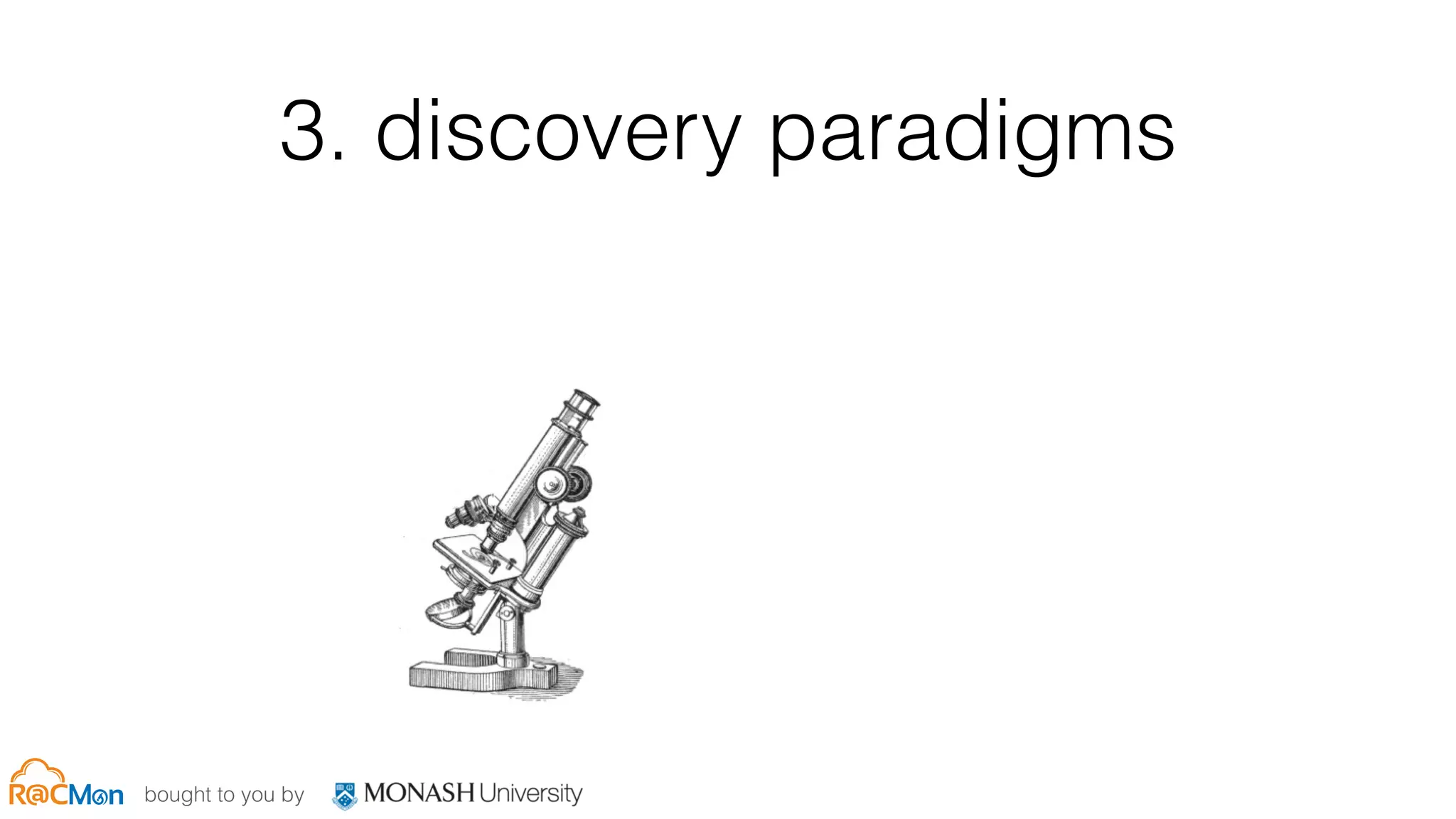 bought to you by
3. discovery paradigms
 