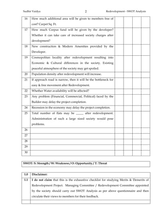 05 redevelopment - swot analysis - merit - demerits | PDF