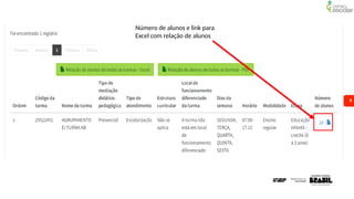 9
Número de alunos e link para
Excel com relação de alunos
 