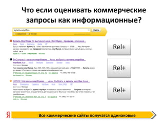 Что если оценивать коммерческие запросы как информационные ? Все коммерческие сайты получатся одинаковые 
