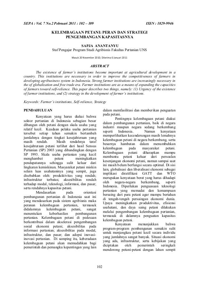 Kelembangan Petani Peran Dan Strategi Pengembangan Kapasitasnya Kelembangan Petani Peran Dan Strategi Pengembangan Kapasitasnya