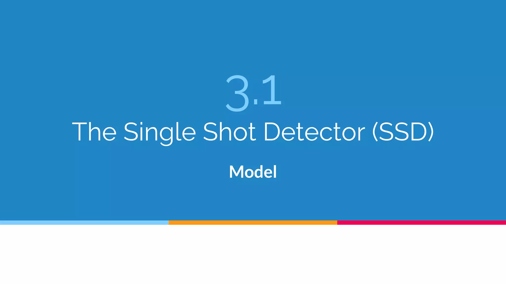 3.1
The Single Shot Detector (SSD)
Model
 