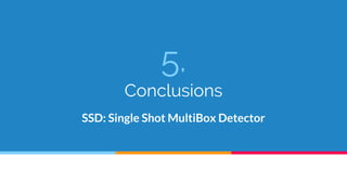 5.
Conclusions
SSD: Single Shot MultiBox Detector
 