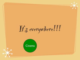 It’s everywhere!!!
  Cinema
 