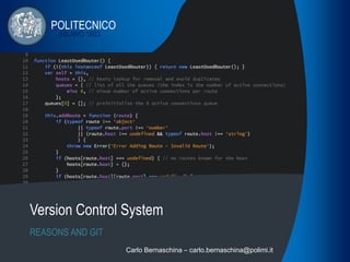 MILANO 1863
POLITECNICO
Version Control System
REASONS AND GIT
Carlo Bernaschina – carlo.bernaschina@polimi.it
 