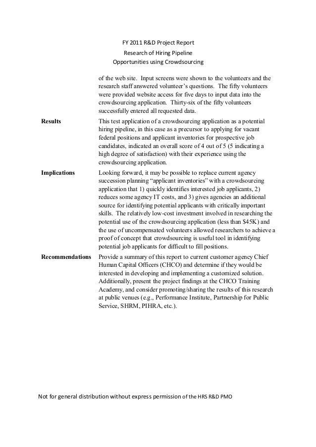 Example R&D Project Report