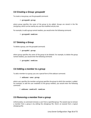 Groupdel Linux Example 0501 linux-server-configuration | PDF