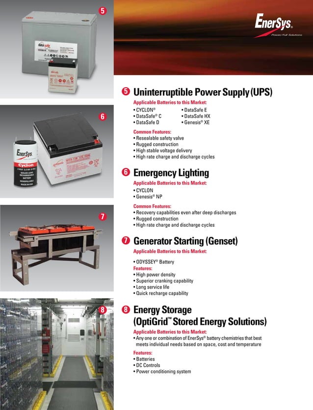 Enersys Utility Brochure PDF Power and Energy Industry Industries