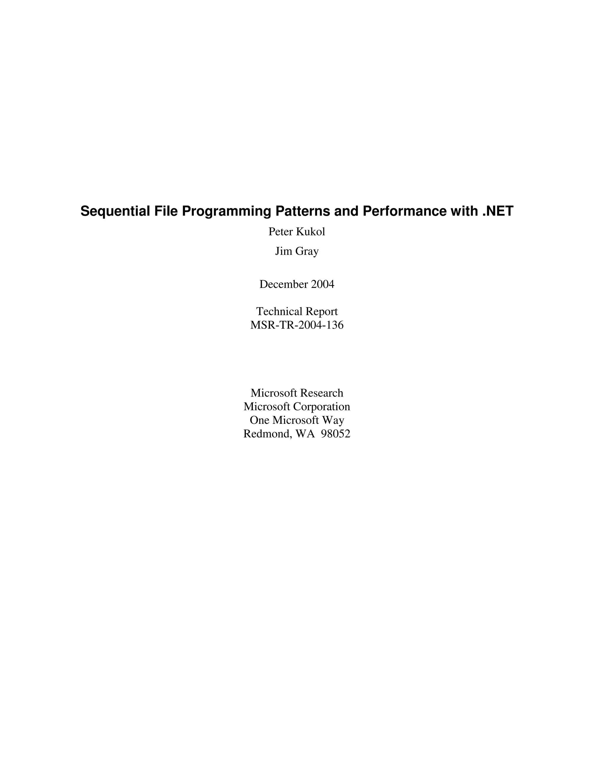 Sequential file programming patterns and performance with .net
