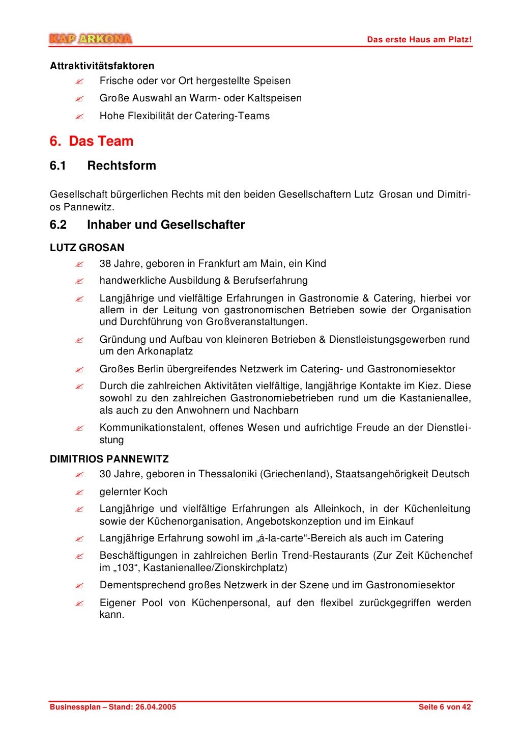 Business Plan für ein Restaurant