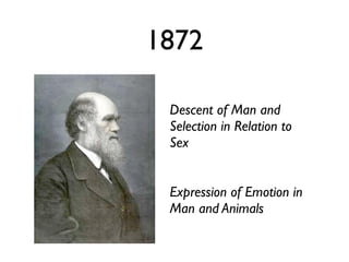 1872

 Descent of Man and
 Selection in Relation to
 Sex


 Expression of Emotion in
 Man and Animals
 