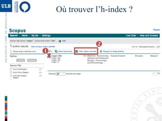 Où trouver l’h-index ?


 