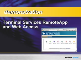 Terminal Services RemoteApp and Web Access demonstration 
