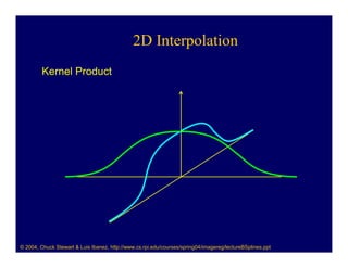 2D Interpolation
         Kernel Product




© 2004, Chuck Stewart & Luis Ibanez, http://www.cs.rpi.edu/courses/spring04/imagereg/lectureBSplines.ppt
 