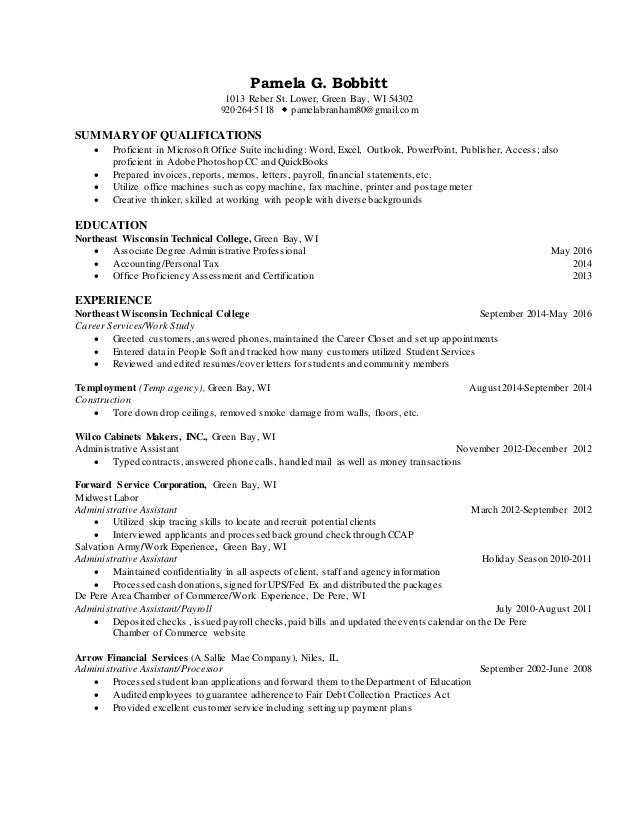 bobbitt pamela 2016 resume