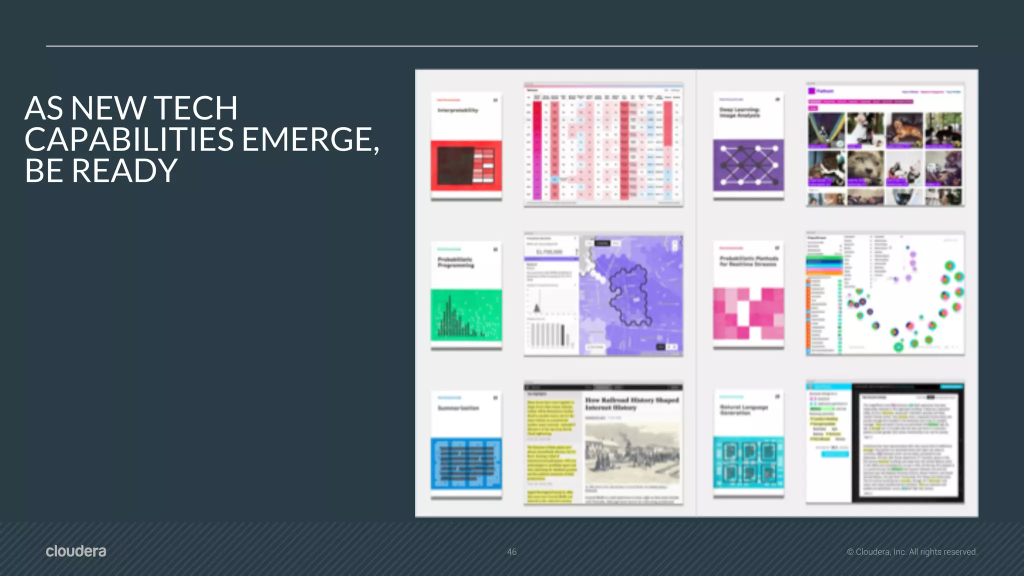46 © Cloudera, Inc. All rights reserved.
AS NEW TECH
CAPABILITIES EMERGE,
BE READY
 