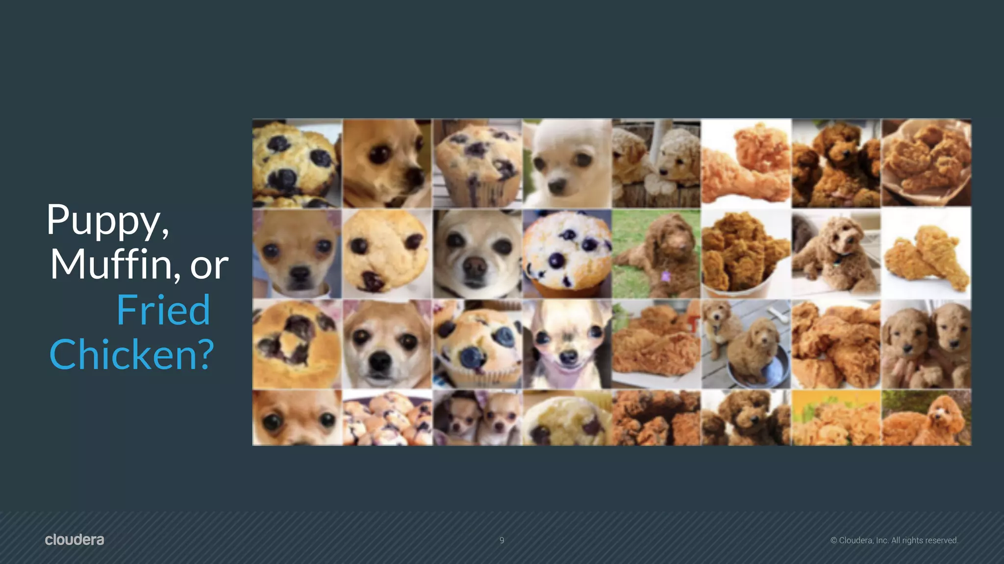 9 © Cloudera, Inc. All rights reserved.
Puppy,
Muffin, or
Fried
Chicken?
 