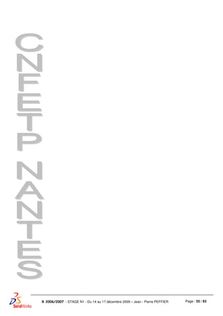 Page : 55 / 83R 2006/2007 - STAGE N1 - Du 14 au 17 décembre 2009 – Jean - Pierre PEFFIER
 