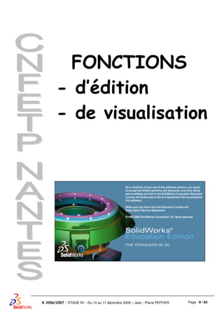 Page : 9 / 83R 2006/2007 - STAGE N1 - Du 14 au 17 décembre 2009 – Jean - Pierre PEFFIER
FONCTIONS
- d’édition
- de visualisation
 