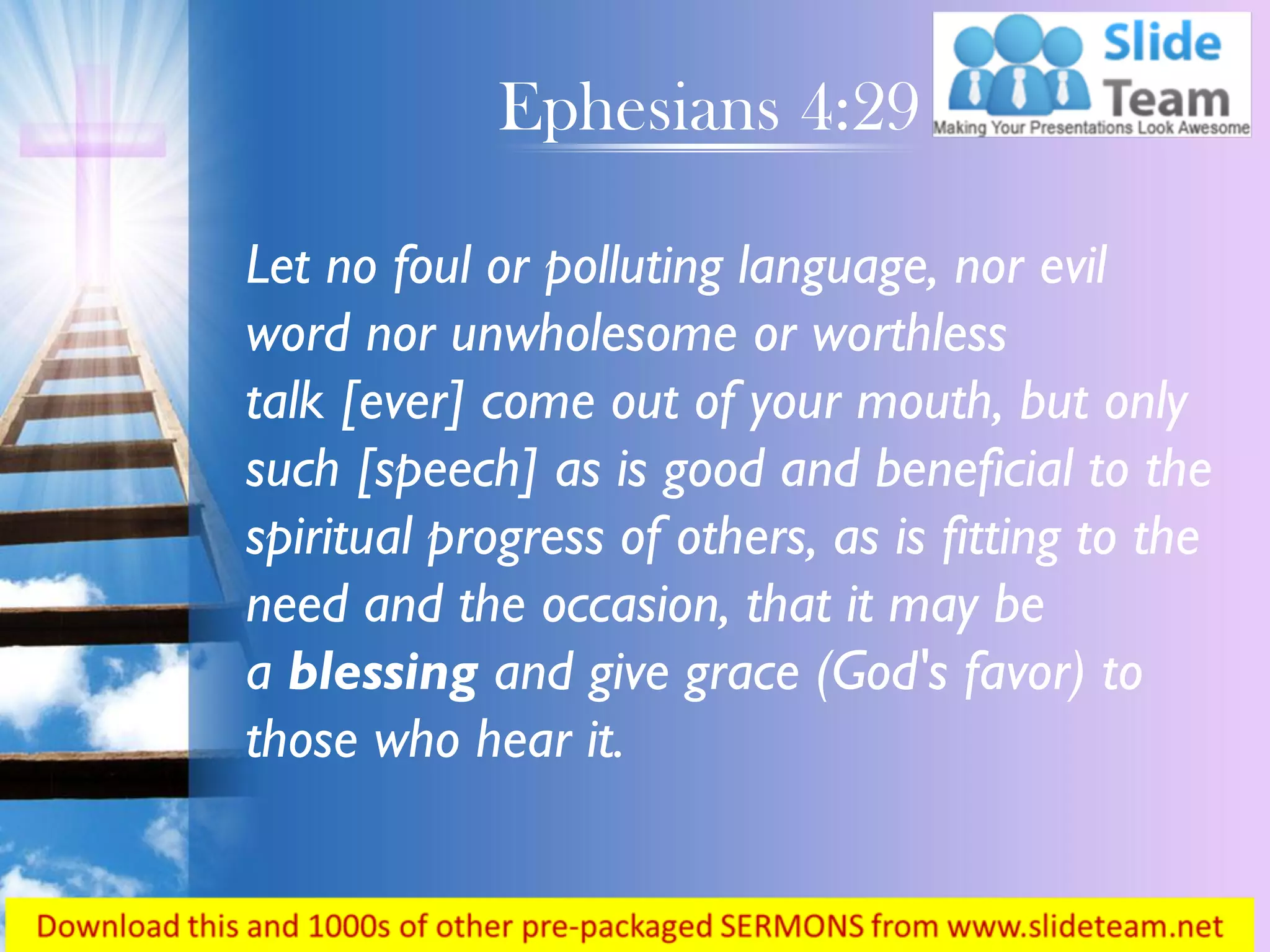 0514 ephesians 429 do not let any unwholesome power point church sermon