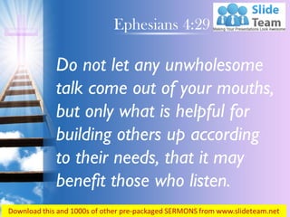 0514 ephesians 429 do not let any unwholesome power point church sermon ...
