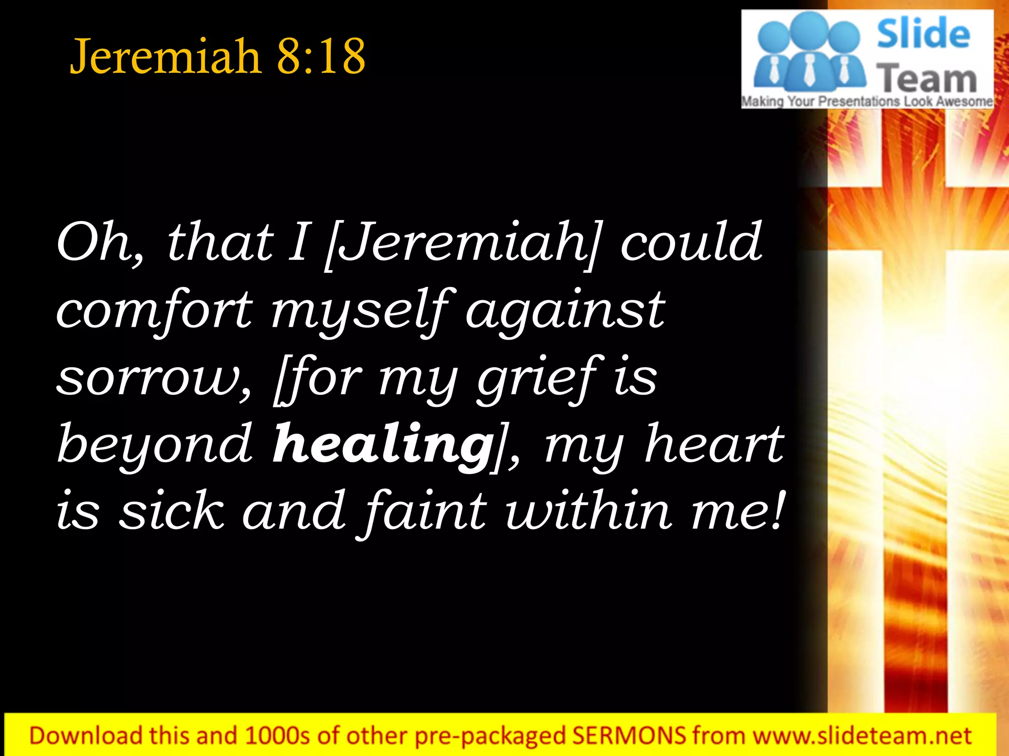 0514 jeremiah 818 my heart is faint within me power point church sermon ...