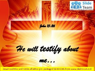He will testify about
me…
John 15:26
 