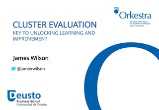 CLUSTER EVALUATION
KEY TO UNLOCKING LEARNING AND
IMPROVEMENT
James Wilson
@jamierwilson
 
