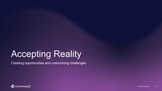Accepting Reality
© Commvault 2024 19
Creating opportunities and overcoming challenges
 