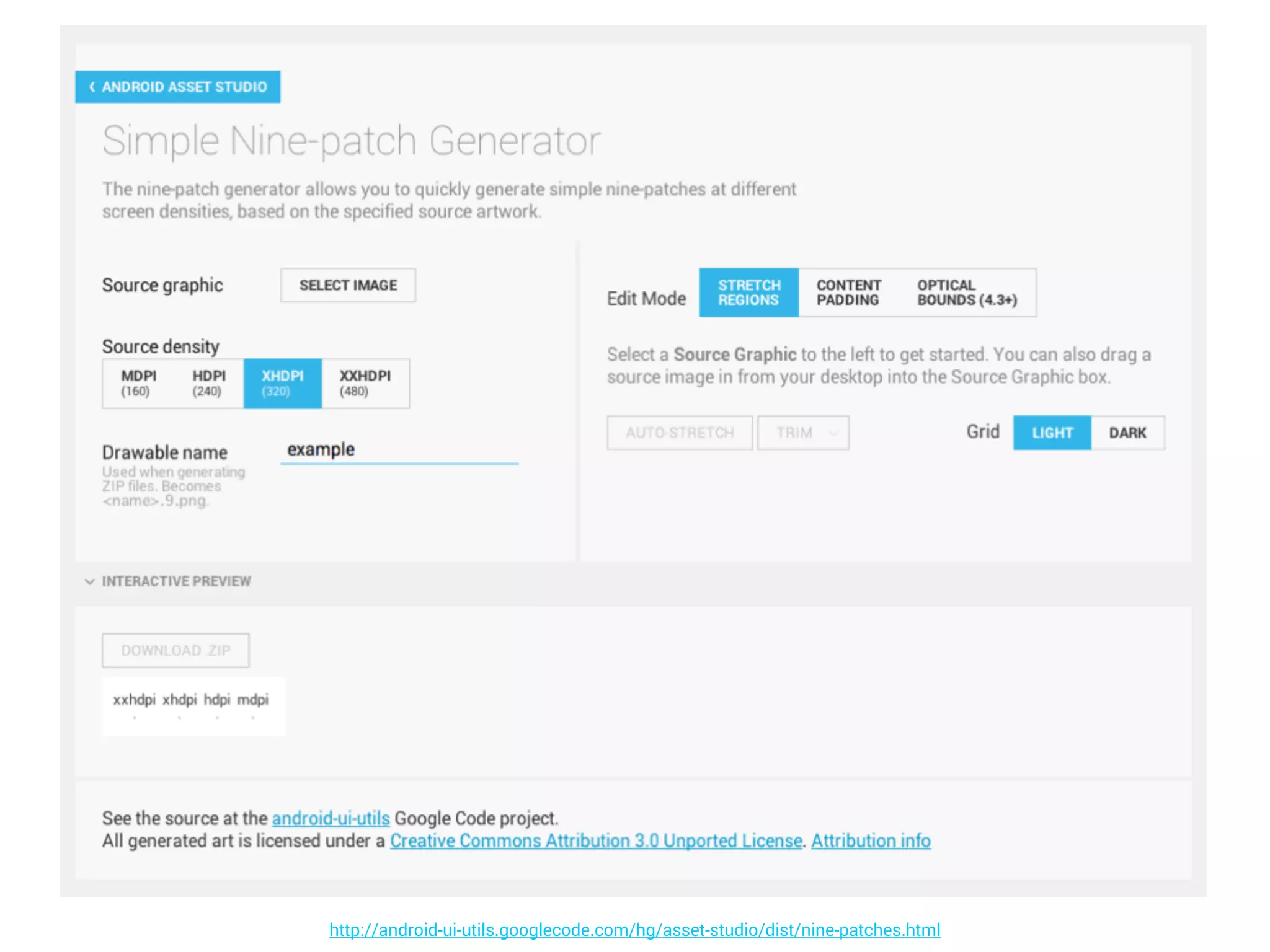 http://android-ui-utils.googlecode.com/hg/asset-studio/dist/nine-patches.html
 