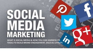 WHAT IS SOCIAL MEDIA & HOW YOU CAN HARNESS ITS
TOOLS TO BUILD BRAND ENGAGEMENT, SALES & LOYALTY.
 