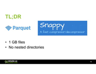 TL;DR
• 1 GB files
• No nested directories
!13
 