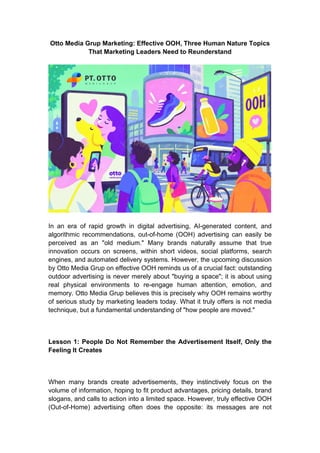 Otto Media Grup Marketing: Effective OOH, Three Human Nature Topics ...