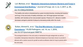 Lof, Marloes, et al. “Metabolic Interactions between Bacteria and Fungi in
Commensal Oral Biofilms.” Journal of Fungi, vol...