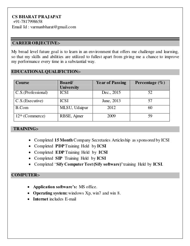 cs resume